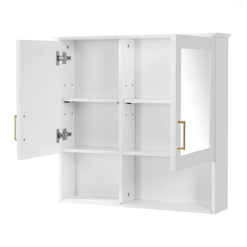 Armoire de toilette 2 en 1, armoire à pharmacie murale de 30 pouces avec tablettes réglables et portes à fermeture douce, miroir haute définition avec rangement pour meuble-lavabo de salle de bain