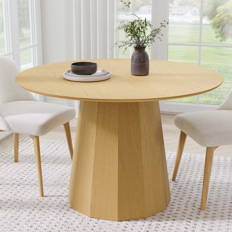 Table de salle à manger en bois massif, H 30 po x L 46 po x l 46 po, Chêne