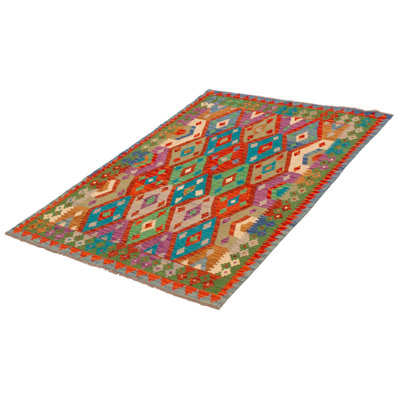 Tapis orange 4 pi 10 po x 6 pi 9 po Aijah One-of-a-Kind