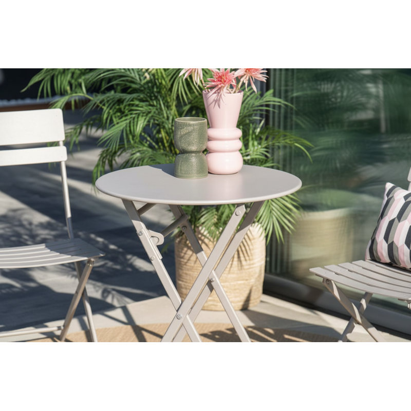 2 - Person Patio Dining Set Round Table, Grey