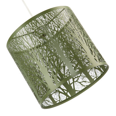 25cm H Metal Drum Pendant Shade ( No Direct Attachment Method ) in Green