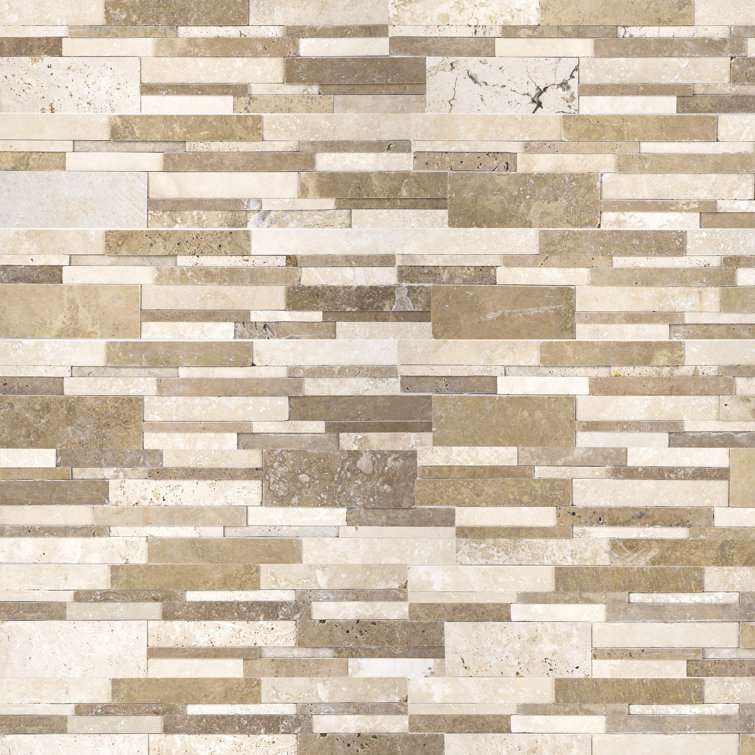 RidgeStaks 3D Honed 6" x 24" Stacked Natural Stone Ledger Panel Wall Tile