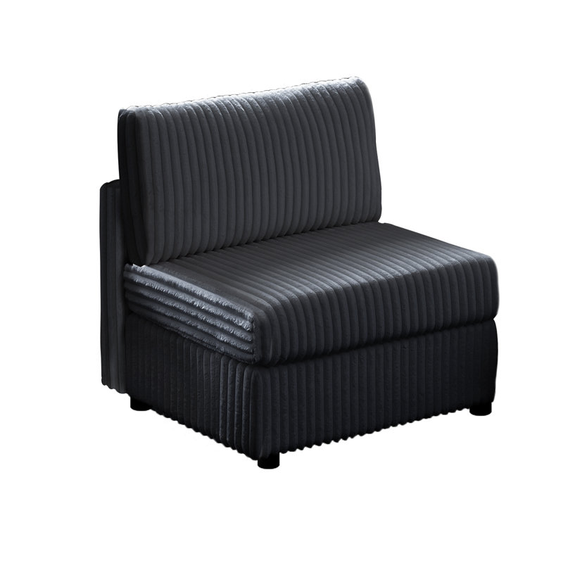 Chaise rembourrée sans accoudoir avec siège modulaire et canapé modulaire