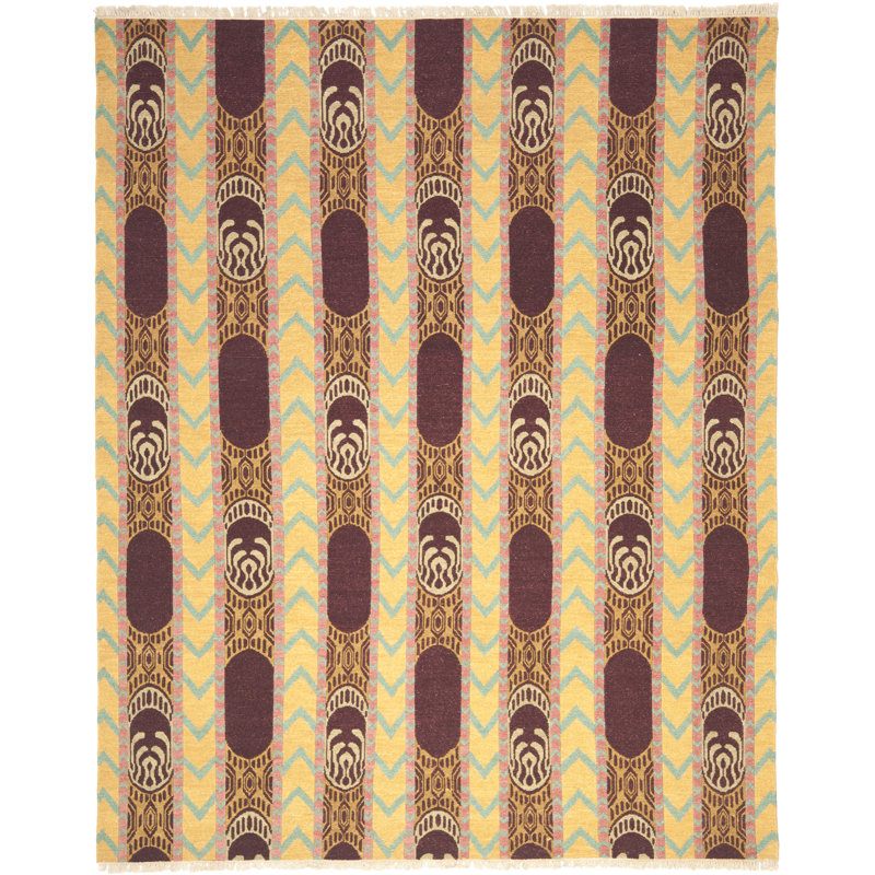 Vera Hand Knotted Wool Ikat Rug, Rectangle 9' x 12'
