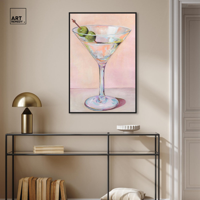 "Cocktail Time", impression côtière tendance par , Cadre flottant noir, H 37 po x l 25 po