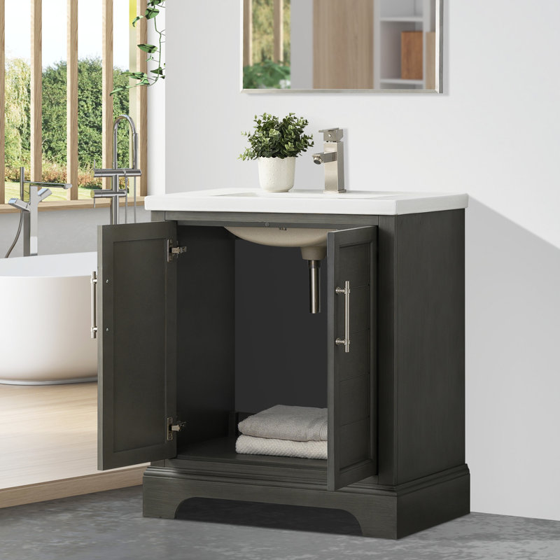 Ensemble de meuble-lavabo simple 30 po , Gris argenté