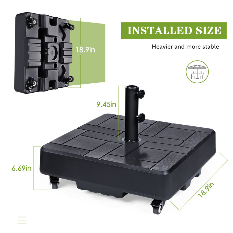 4.8kg Plastic Free Standing Umbrella Base with Wheels