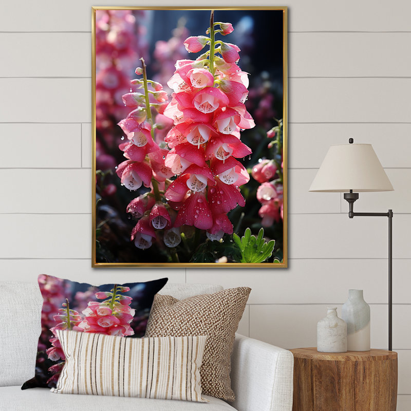 Lolmaugh Meadow Foxglove Fantasy II, H 20 po x l 12 po x P 1 po, Cadre flottant doré