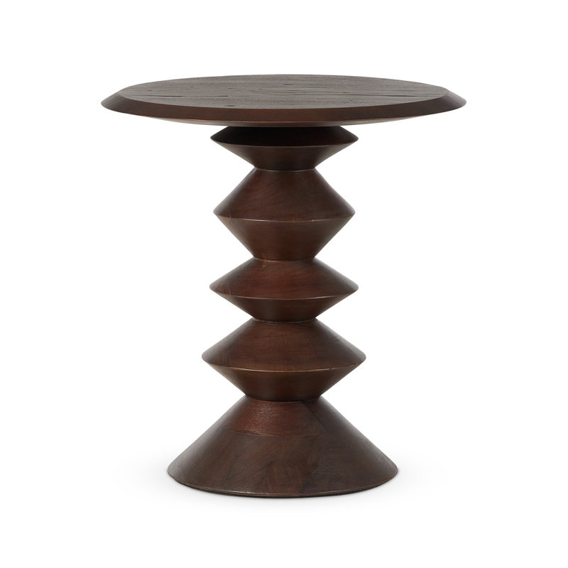 Stacked Solid Wood End Table