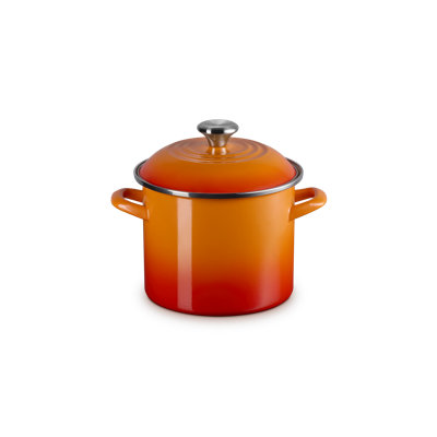 Le Creuset Enamel-On-Steel Stockpot With SS Knob, 10 Qt., White