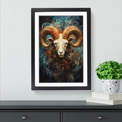 Aries Zodiac Expressionism - Framed Print