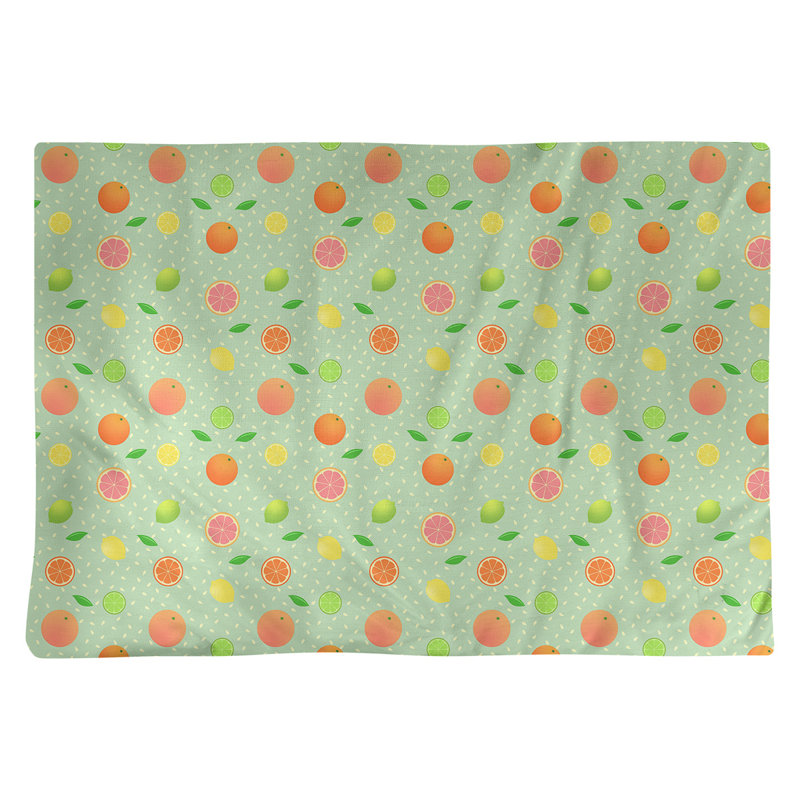 Napperon en coton 18 po Citrus fruit, Vert menthe
