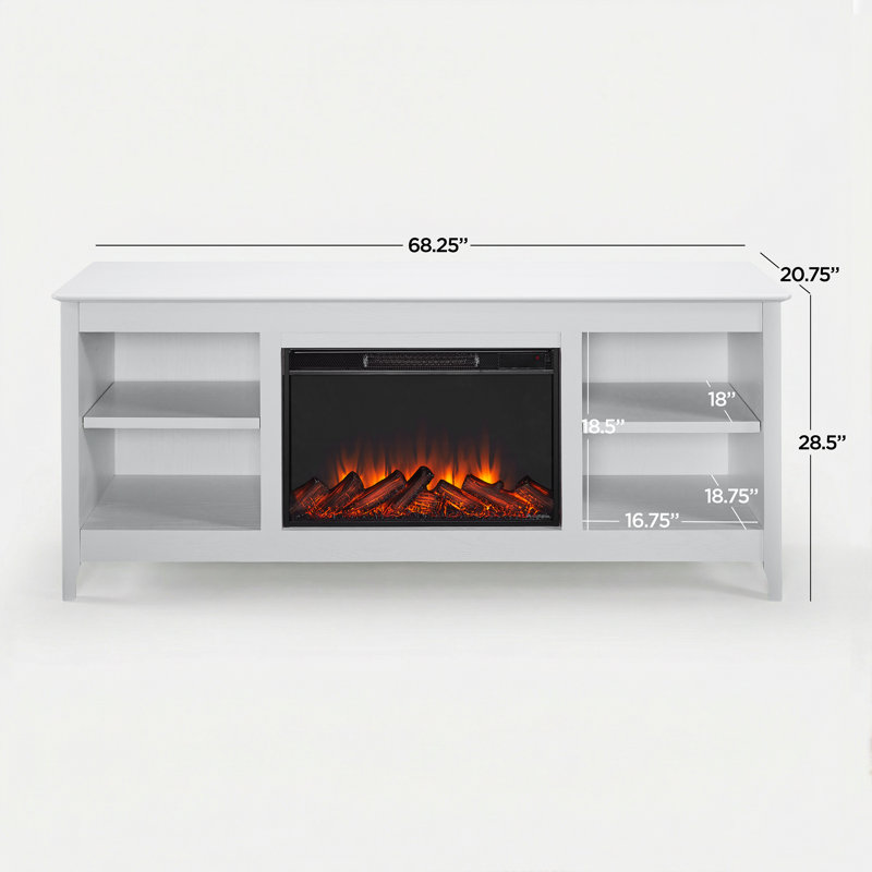 Fraley 68" Electric Fireplace TV Stand, Whitewash