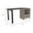 Light Gray 2-Drawer 2-Shelf Writing Desk