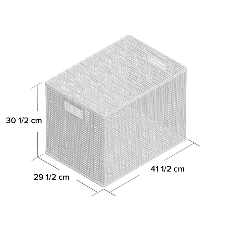 Symple Stuff Plastic Decorative Basket, 30.5cm H x 41.5cm W x 29.5cm D