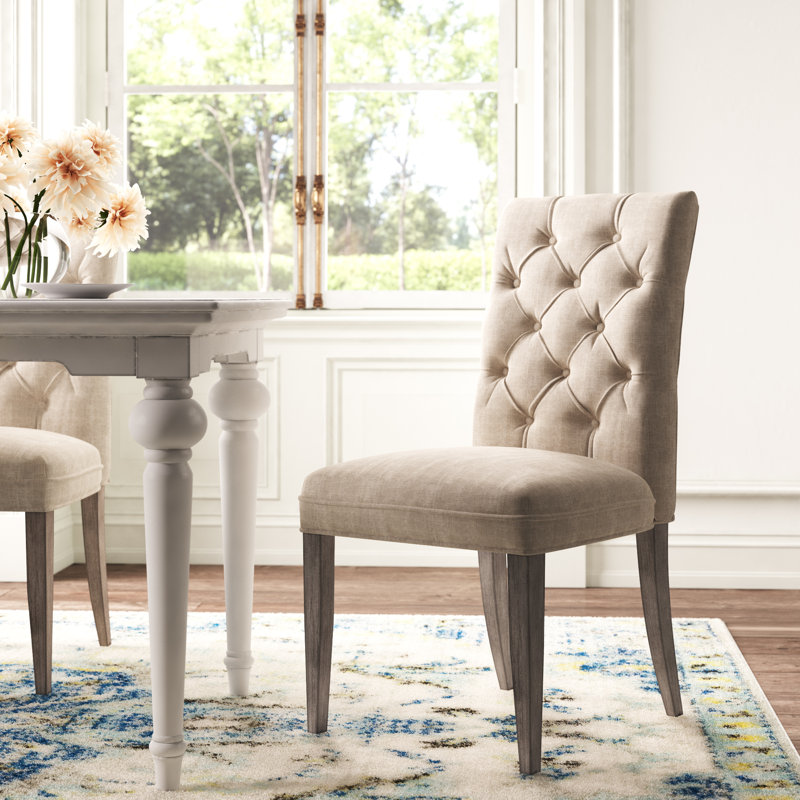 Chaise d'appoint rembourrée beige La Verne
