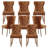 Tufted Leather Upholstered Wing Back Parsons Chair (Set Of 8)-1807697786-1807697790