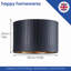 20cm H Paper Drum Lamp Shade ( Screw On ) in Black