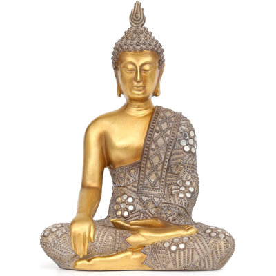 10.4" Gold Buddha Statue