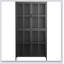 Armoire de rangement en métal noir de qualité supérieure avec portes en verre trempé, tablettes réglables