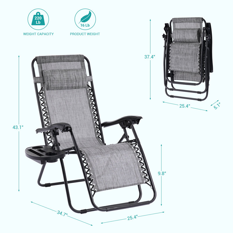 Reclining Zero Gravity Chair, Grey