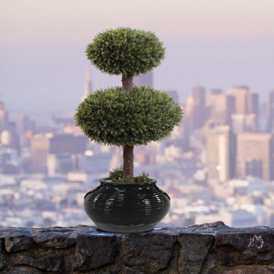 27'' Tall Artificial Cedar Topiary in Planter