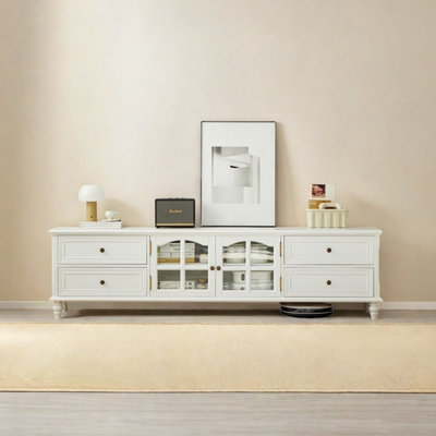American style pure white home TV cabinet