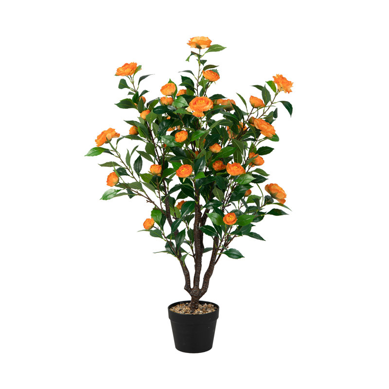 102 cm H Faux Tree Plant in Cement Pot