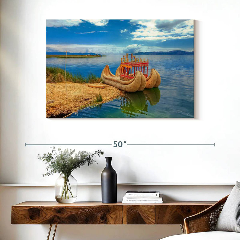 Mehar Totora Boat On Titica, 26" H x 39" W