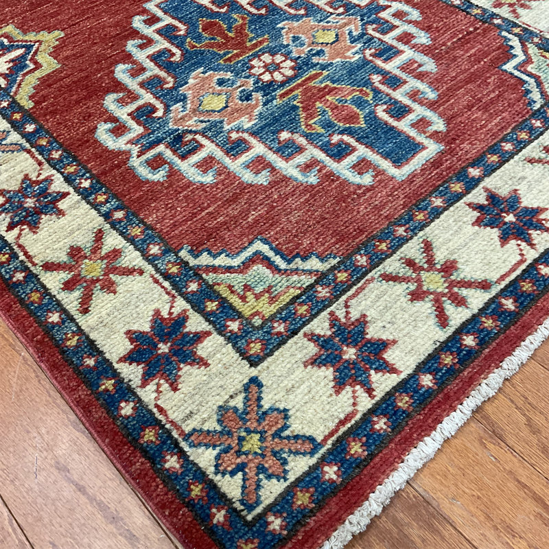  Handmade Kazak Wool Runner