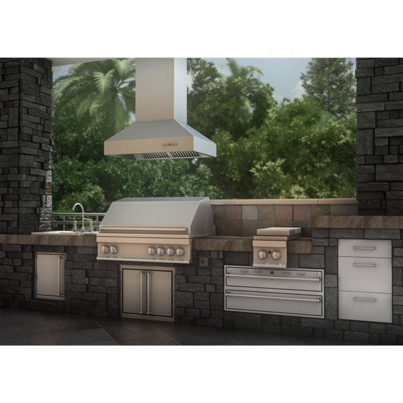 36" 700 CFM Ducted Island Range Hood in Stainless Steel