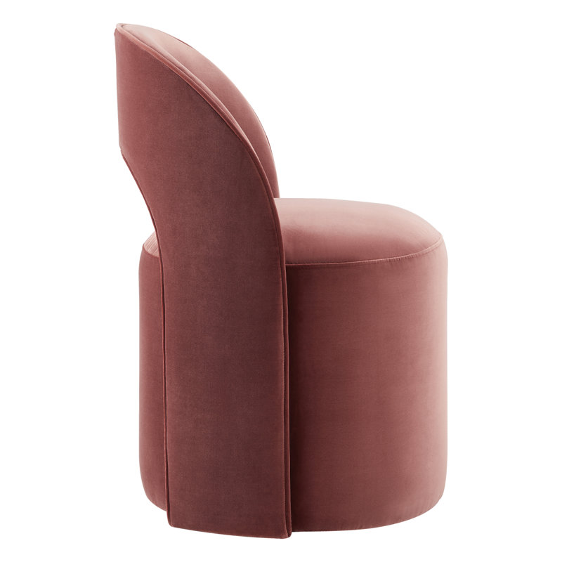 Neta Upholstered Side Chair With Caster Wheels, Falkirk Reddish Brown Velvet