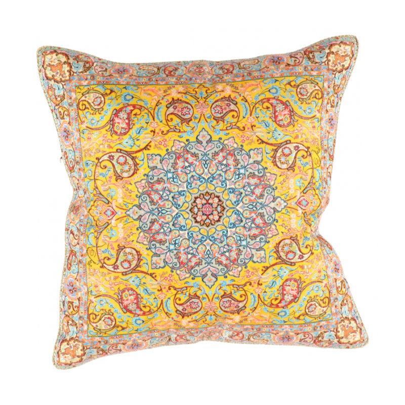 Coussin en laine et soie réversible