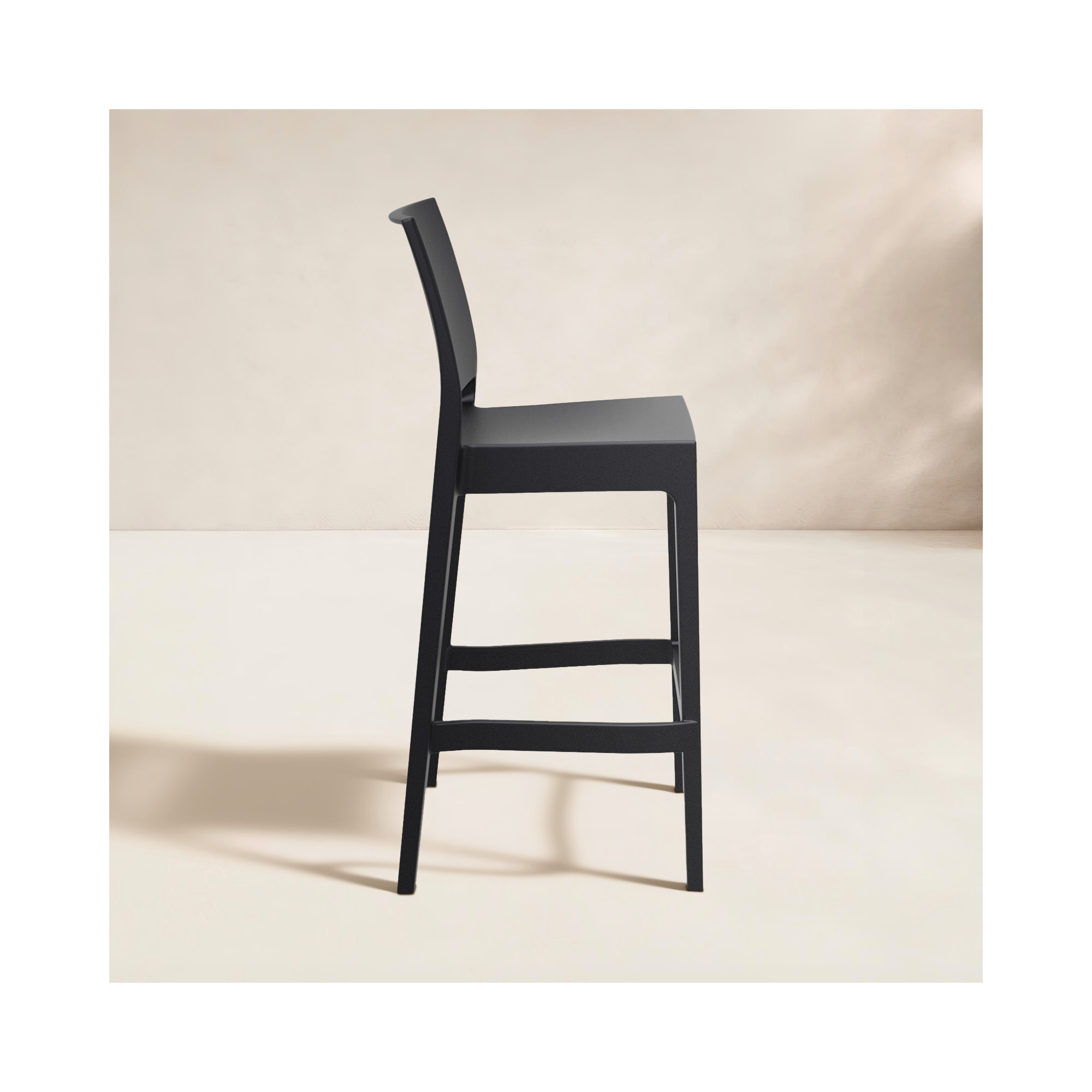 Adrienne Outdoor Bar Stool, Black, 29.5"