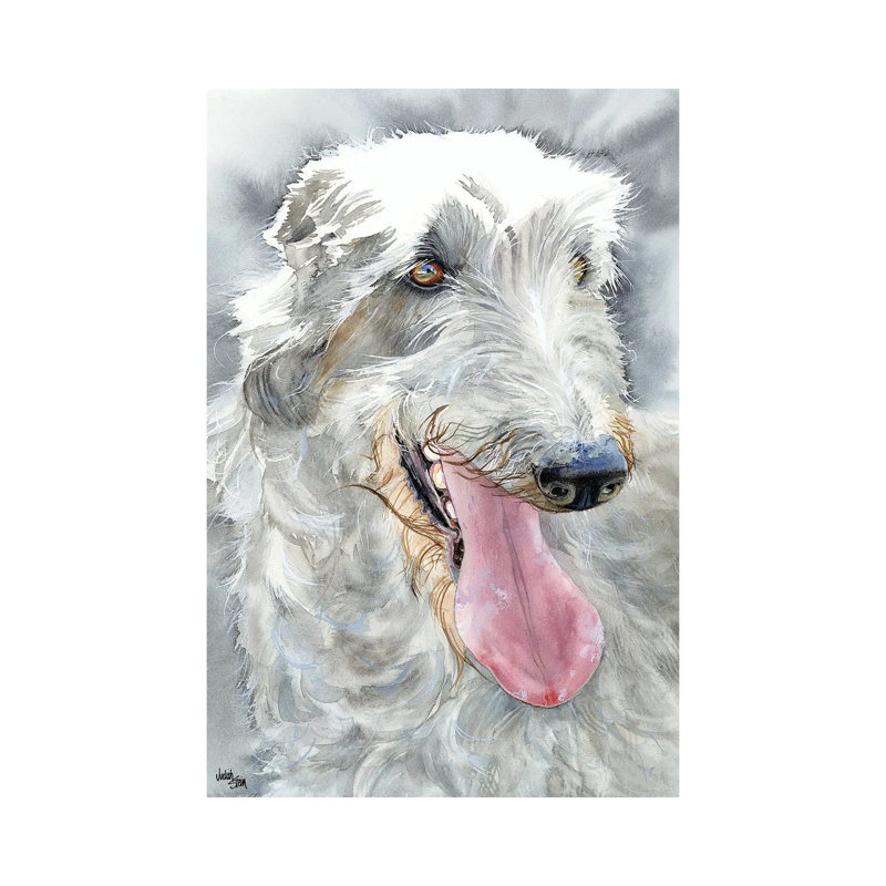 Deer Hunter - Scottish Deerhound by Judith Stein - Wrapped Canvas Painting, 30.48cm H x 20.32cm W