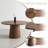 47" Round Walnut Finish Dining Table, Modern Farmhouse Circle Table with Wood Strip Base, MDF Kitchen Table for 4-874266006