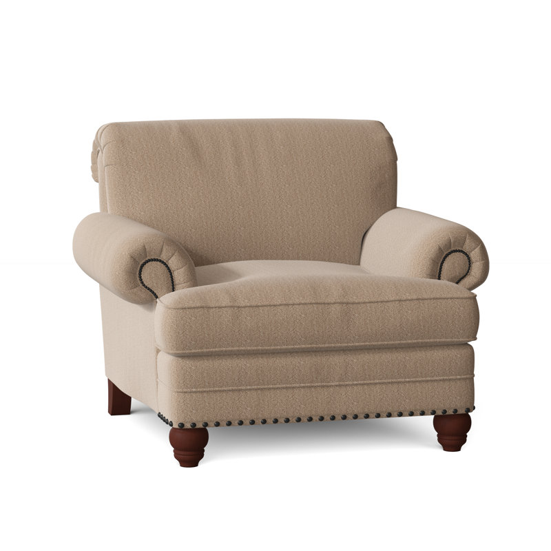 Fauteuil Ballester, Chenille performance sable 10 Beantown, Manhattan, Laiton clair