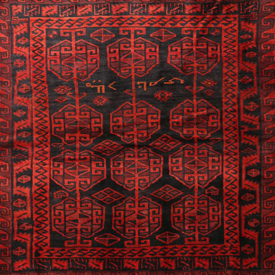 Tapis traditionnel rouge / noir