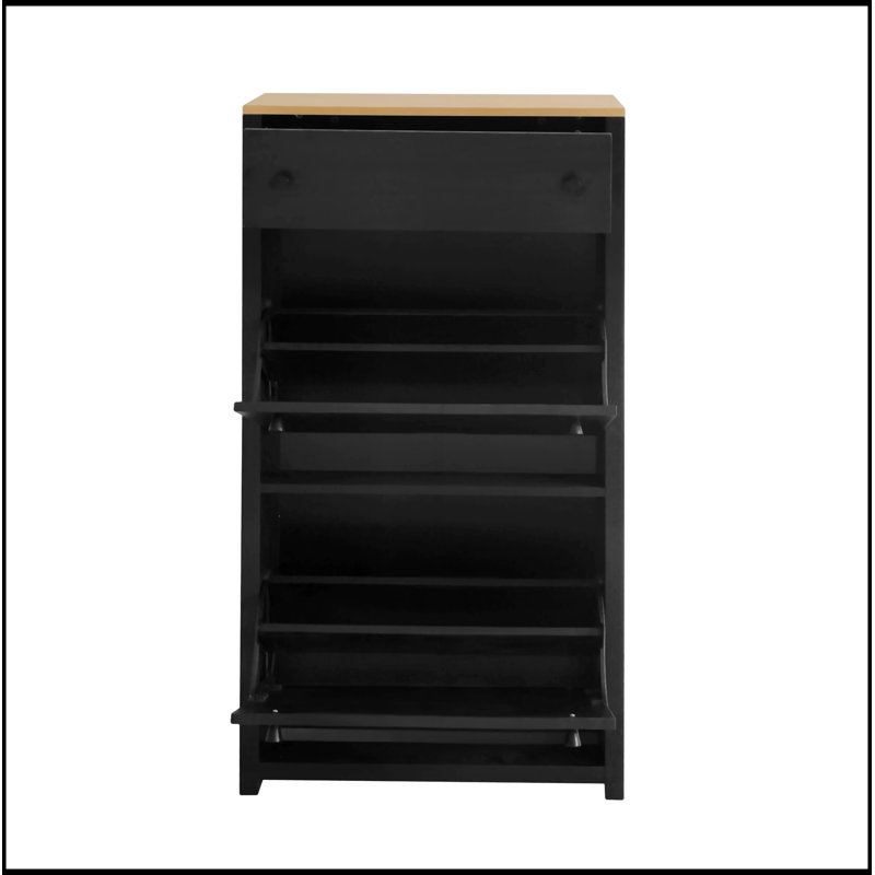 30 Pair Shoe Storage Cabinet, Black