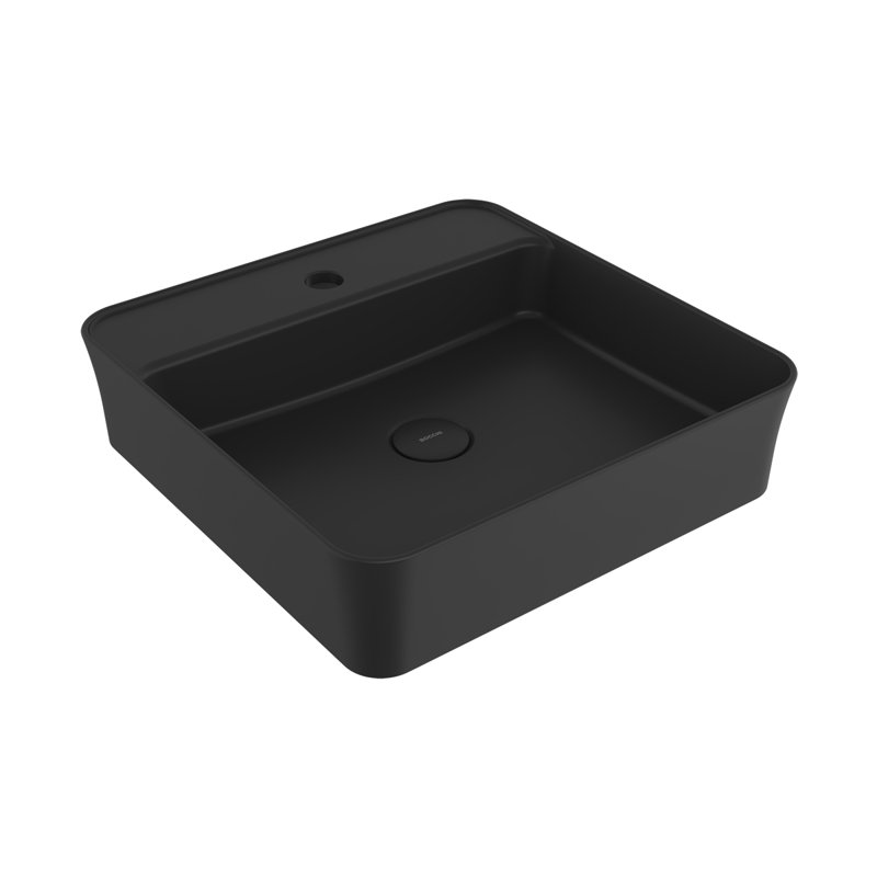 Sottile Slim Line Countertop Basin - 45x45cm 1TH, Matte Black