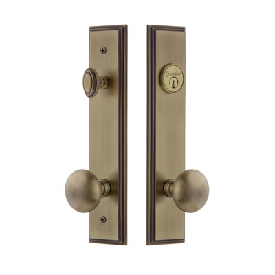 Carré Tall Plate Complete Entry Set with Single Cylinder Deadbolot and Fifth Avenue Knob