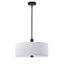 Lumi 3-Light Matte Black Finish Chandelier With Drum Fabric Shade - Matte-Black