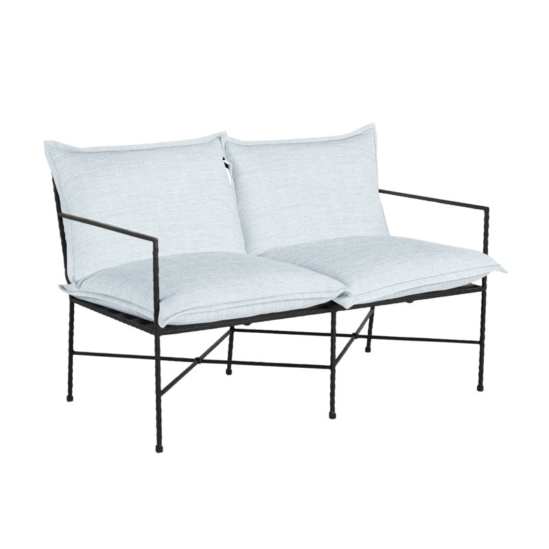 Italia Low Back Loveseat, Paper Sky