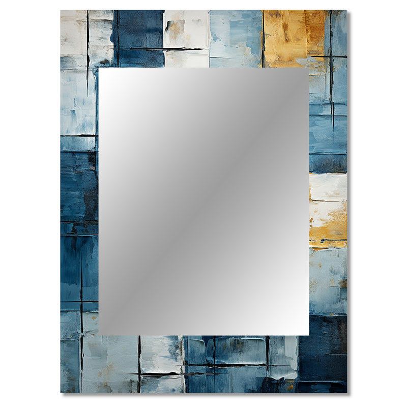 Cerulean Cubism Shapes I - Abstract Shapes, 40 po x 30 po