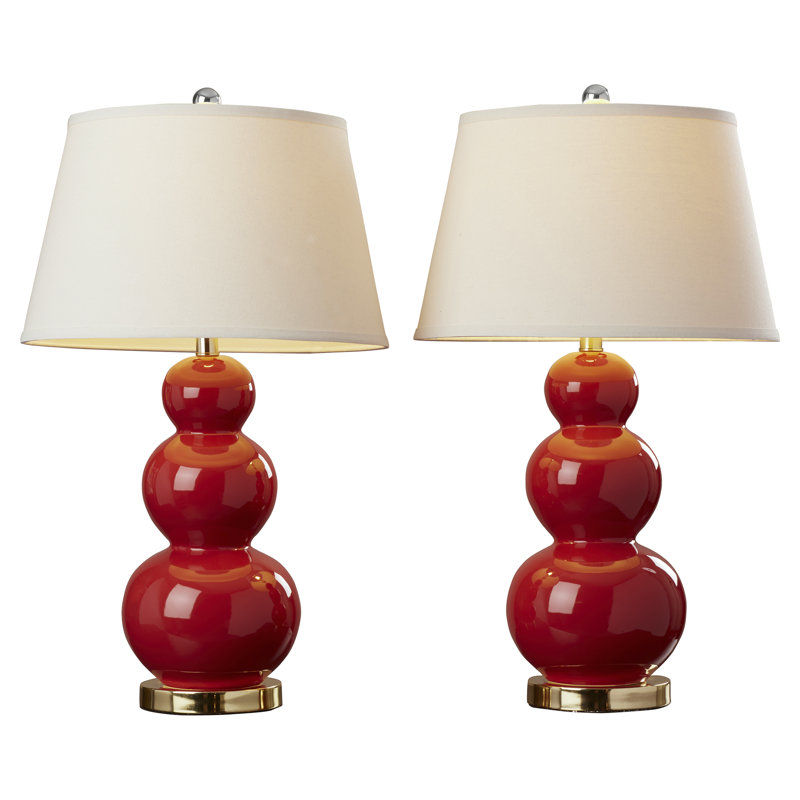 Dearious Ceramic Table Lamp, Chinese Red