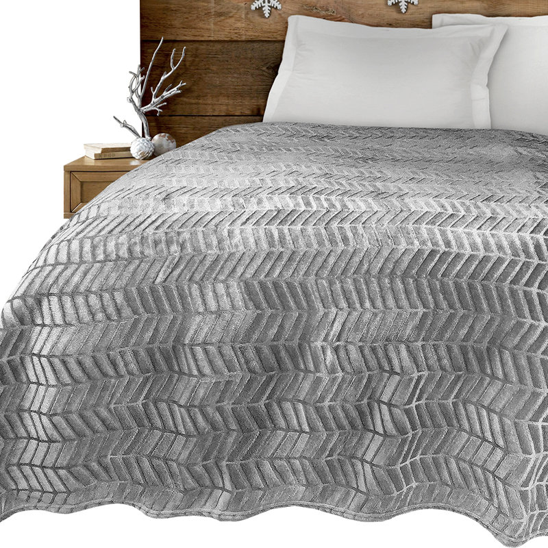  Couverture en peluche gaufrée, Double/grand, Taupe