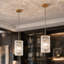 Luminaire suspendu pour îlot de cuisine 1 lumière à intensité variable avec cylindre en cristal pour salle à manger (ensemble de 2)