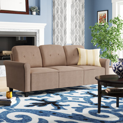 Glasser 78.74" Velvet Rolled Arm Sofa