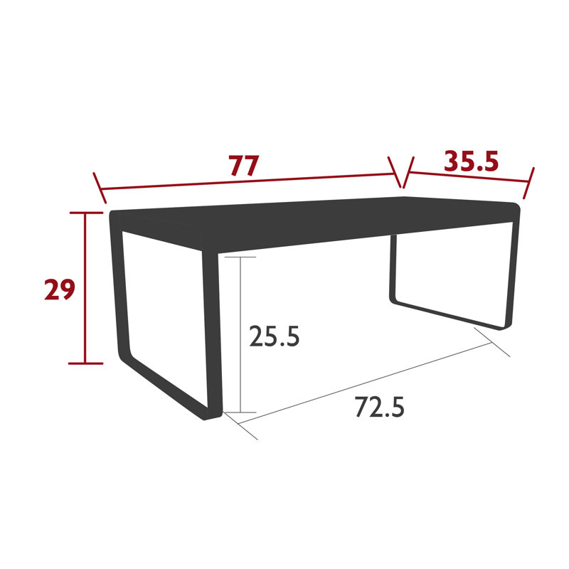 Bellevie Outdoor Side Table, Acapulco Blue, 29" H x 77" L x 36" W