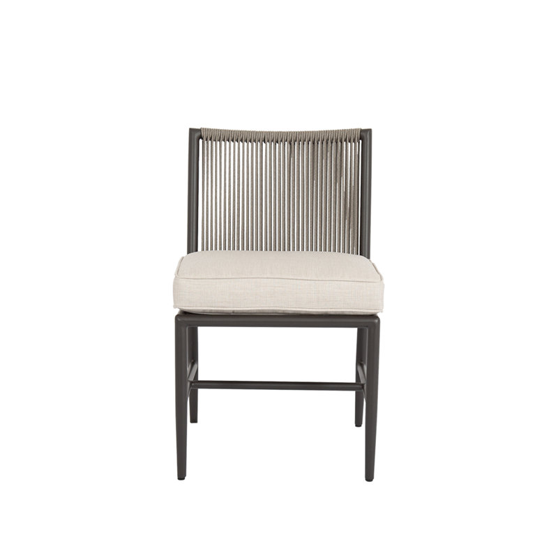 Chaise d'appoint de patio avec coussin Esme, Sunbrella® Echo Ash